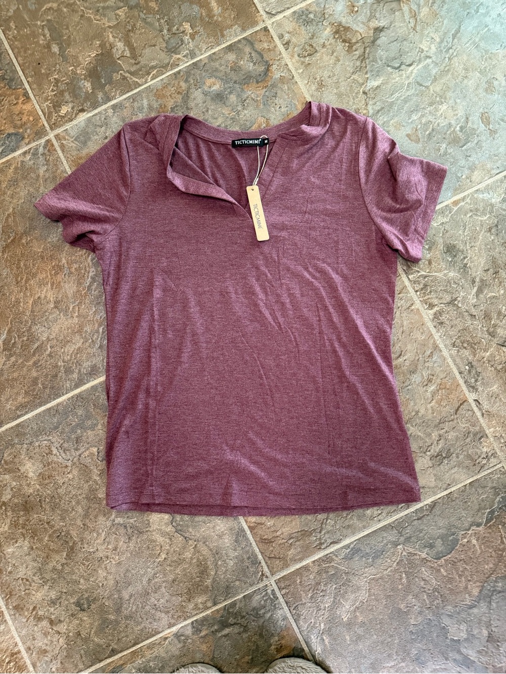 Amazon Heather Plum Short Sleeve Crewneck Tee